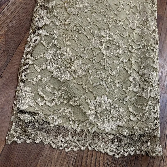 Vintage Theo Miles Gold Lace Pants 90’s Holiday Thanksgiving Christmas NYE - Picture 3 of 5